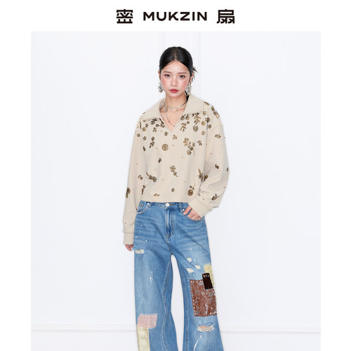 密扇秋季新款做旧套头卫衣