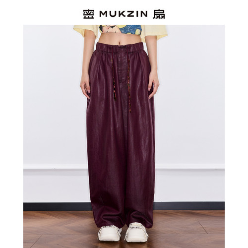 【李雪琴同款】密扇新款休闲裤2025女裤新夏赋系列高腰阔腿裤子