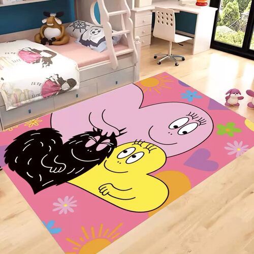 巴巴爸爸周边地毯床边毯脚垫Barbapapa动画儿童宿舍卧室防滑地垫