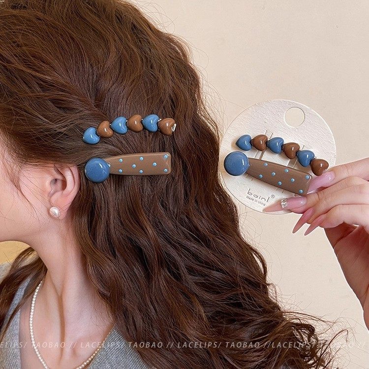 海盐奶咖~发夹女爱心边夹前额一字发卡碎发刘海夹子头饰2025新款,饰品/流行首饰/时尚饰品新,民族风发饰,淘宝优惠券,粉丝福利购,淘宝优惠卷