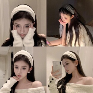 韩系高级感白色宽边发箍高颅顶显脸小头箍2025新款压发卡头饰女款