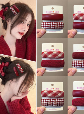 韩系红色前额刘海发夹头饰配饰绝美侧边边夹小碎发bb夹子发卡发饰