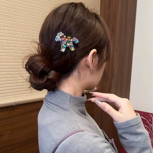 马年闪钻小马发夹头饰女2026新款新年侧边边夹发卡头发夹子发饰