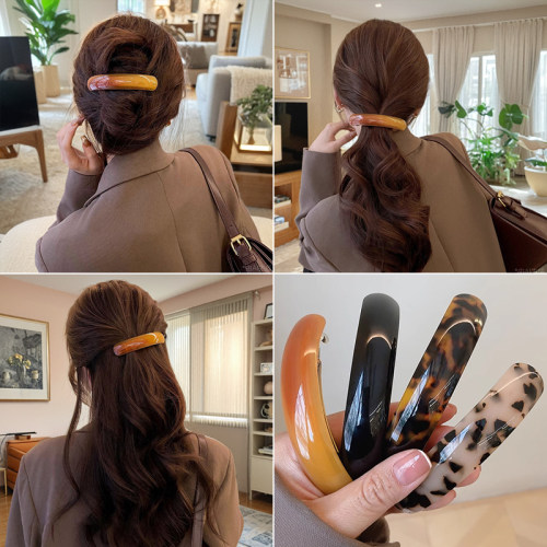 懒人盘发一字弹簧夹半扎发夹子