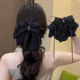 星空满天星碎钻黑色蝴蝶结半扎发抓夹2025新款 高级感高马尾发夹女
