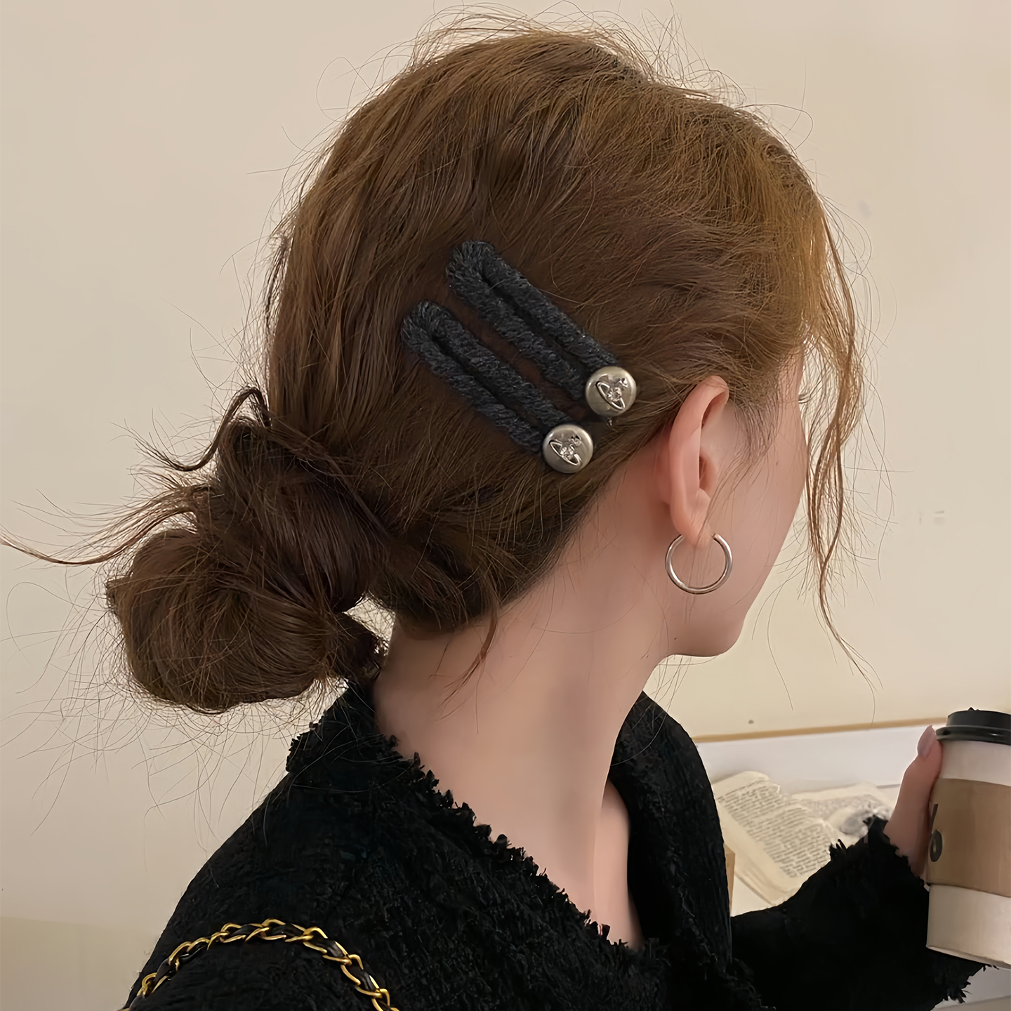 秋冬毛线发夹头饰夹子侧边边夹