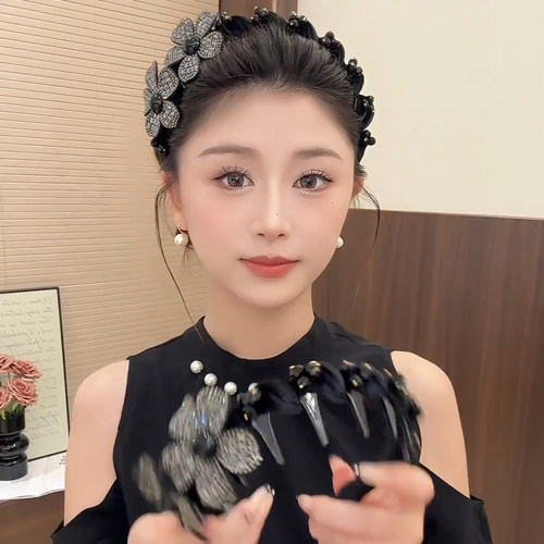 花坞里高级感丝绒花卉轻奢发箍女