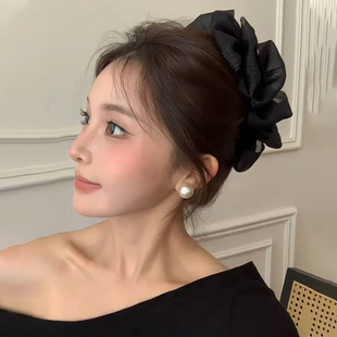 加长版云朵抓夹发卡高颅顶花苞头泡泡夹2025新款级感发夹头饰女