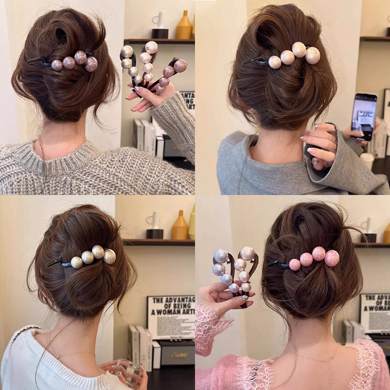 秋冬轻奢风毛衣高端一字扭扭发夹