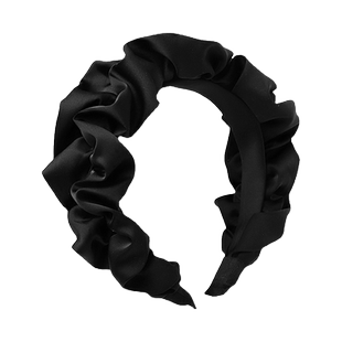 白鹿同款增高颅顶黑色褶皱发箍2025新款显脸小宽边头箍发卡头饰女