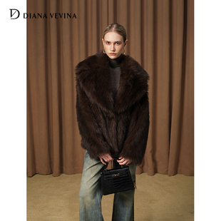 DIANA 大翻领富家千金金扣短外套 VEVINA冬新款 西装