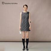 戚砚笛同款 新款 DIANA VEVINA 秋季 连衣裙女修身 背心中裙