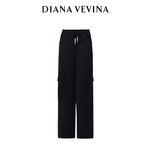 原创DIANAVEVINA长裤黑色抽绳