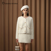 VEVINA冬新款 钉珠开衫 外套短款 DIANA 绒感毛针织衫