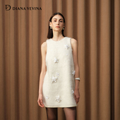 立体花朵钉珠毛衣背心连衣裙 秋冬新款 黄圣依同款 DIANAVEVINA