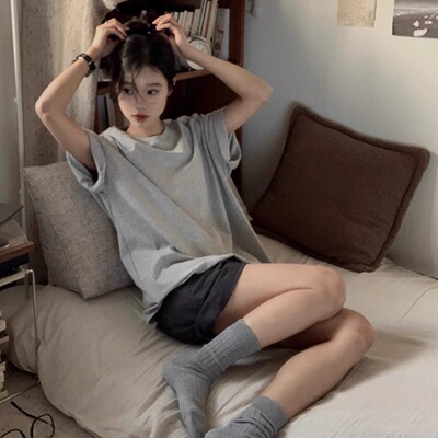 韩版纯色短袖t恤女款显白ins上衣