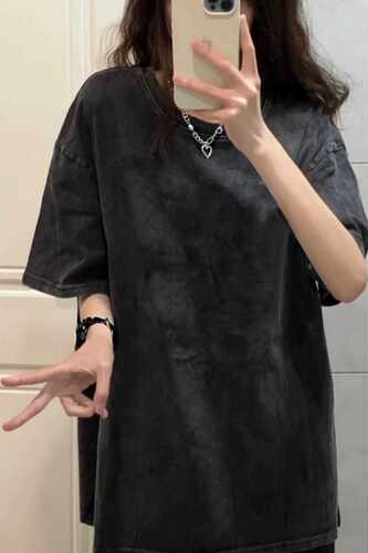 2024夏季新款水洗纯棉短袖宽松