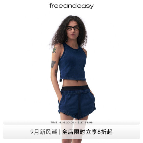 FAEfreeandeay水洗牛仔休闲裤