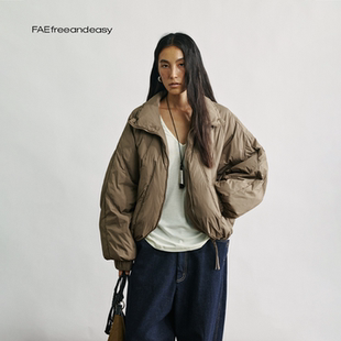 抽绳羽绒外套冬季 立领蝙蝠袖 氲塑无阈 轻量感保暖面包服 FAE