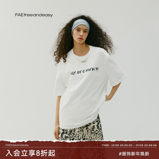 FAE 双领骑士T女夏季 AGE CHIVALRY 纯棉简约休闲圆领短袖