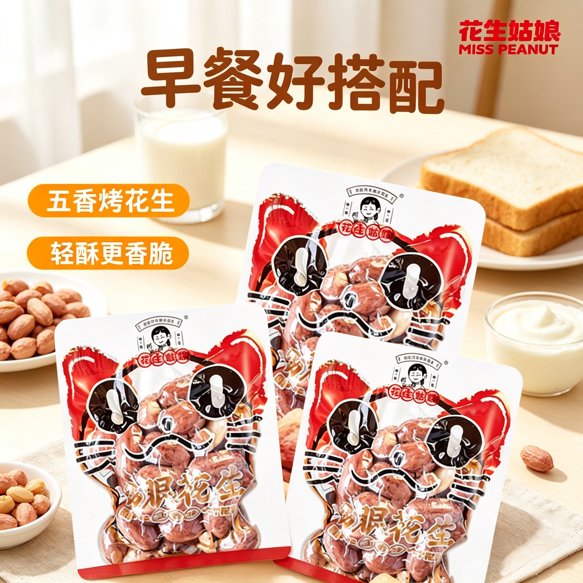 花生姑娘猫眼红衣花生小包装图片