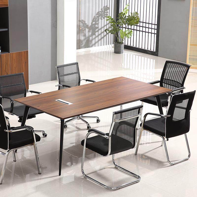 会议小长条桌简约现代会议室洽谈长条培训桌办公室工作用桌椅组合