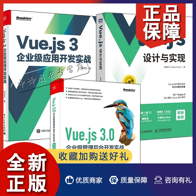 正版3册Vuejs30企业级管