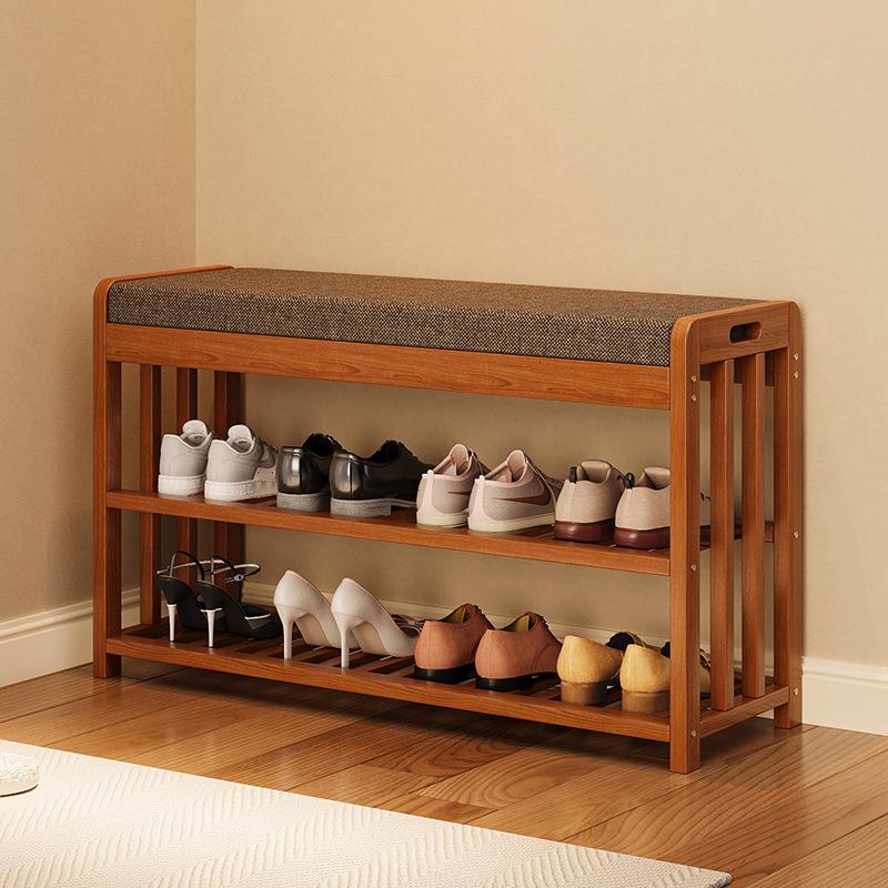 换鞋凳实木家用门口可坐式穿鞋凳入户鞋柜坐凳一体软垫进门鞋架子