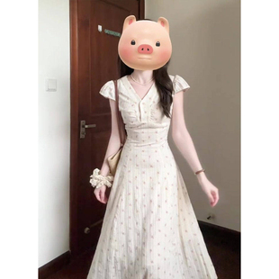 温柔气质甜美收腰长裙子 碎花连衣裙女夏2026新款 ZXUEJI法式 短袖