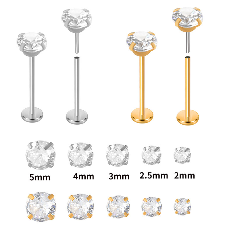 插针款式锆石唇钉耳钉