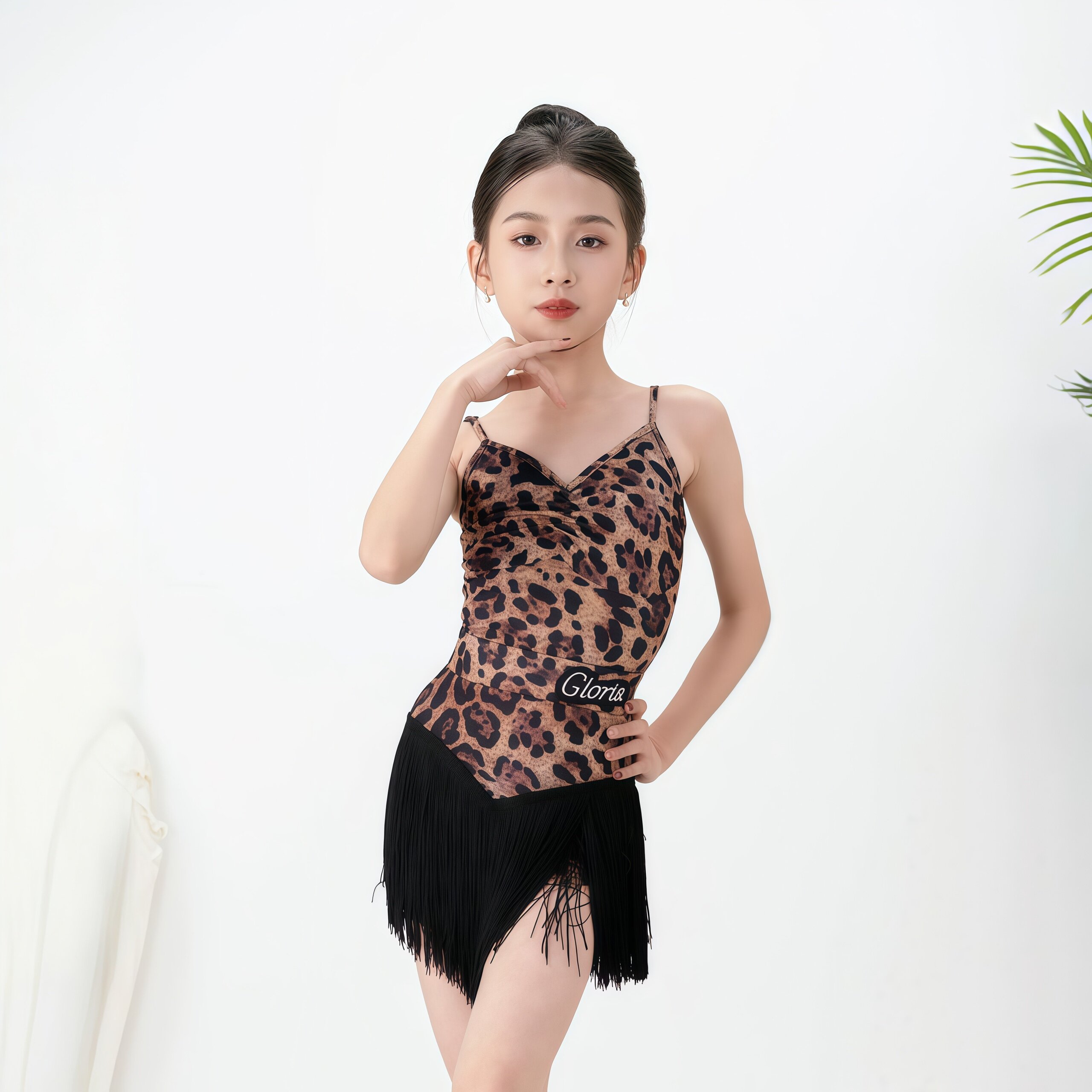 2026夏季新款少儿拉丁舞服女童吊带上衣流苏半裙专业训练功舞蹈服