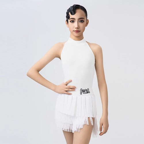 FZS新女童拉丁无袖背心流苏短裙