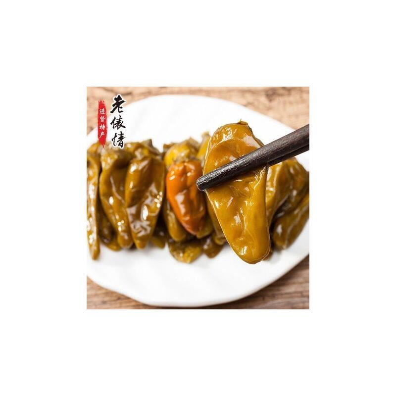 热卖江西土特产进贤映泉脯辣椒下饭菜倒坛腌制酸泡椒腌青椒5袋包