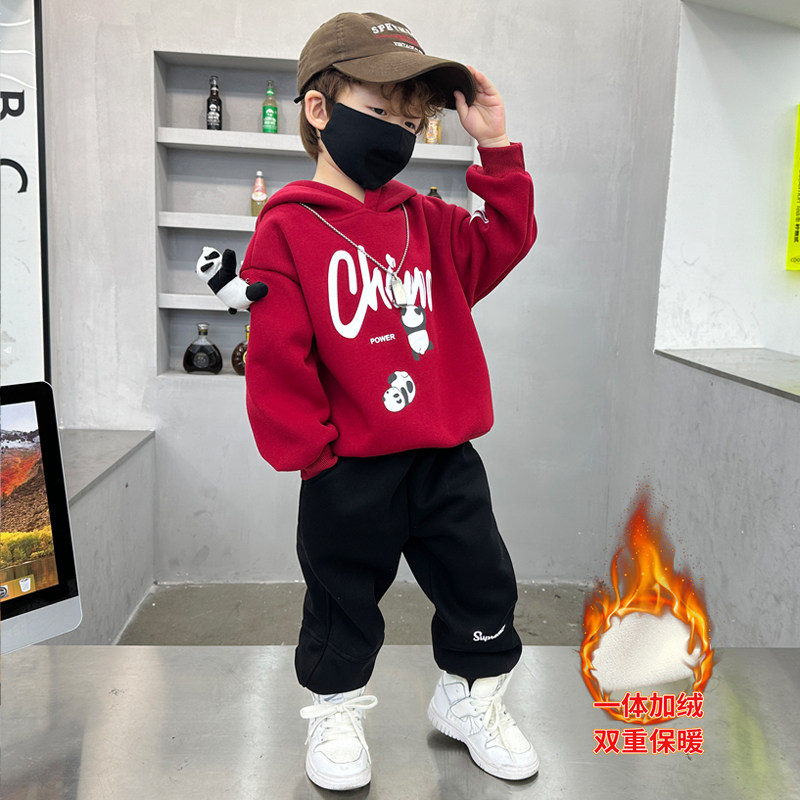 全棉纯棉男童春秋套装2025新款洋气儿童韩版一体绒加厚卫衣宝宝时,童装/婴儿装/亲子装,套装,淘宝优惠券,粉丝福利购,淘宝优惠卷