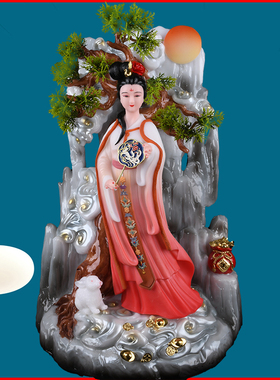 月宫嫦娥玉兔太阴星君像装饰摆件