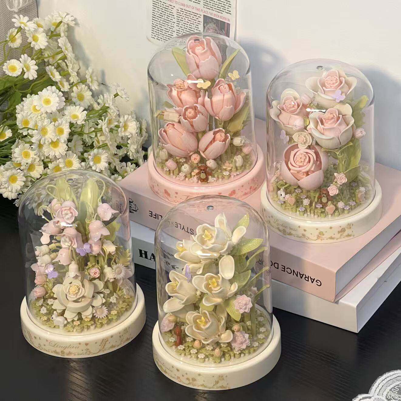 乐积木花束拼装玩具手工diy高颜值拼图治愈系成人版教师礼物送高