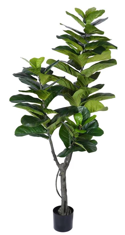 外贸仿真琴叶榕盆栽仿真绿植北欧风琴叶榕出口拆装款假树盆景