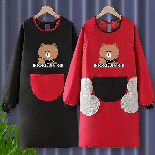 长袖防水防油罩衣时尚围裙