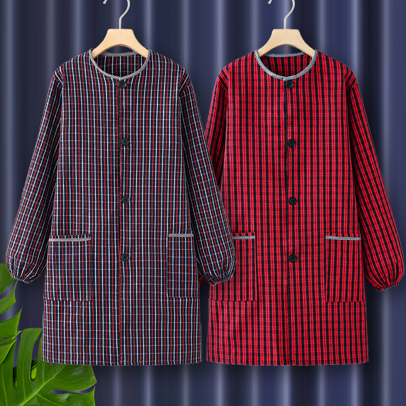 可爱罩衣工作服摆摊年轻人纯棉围裙厨房家用长袖2025新款男防油女