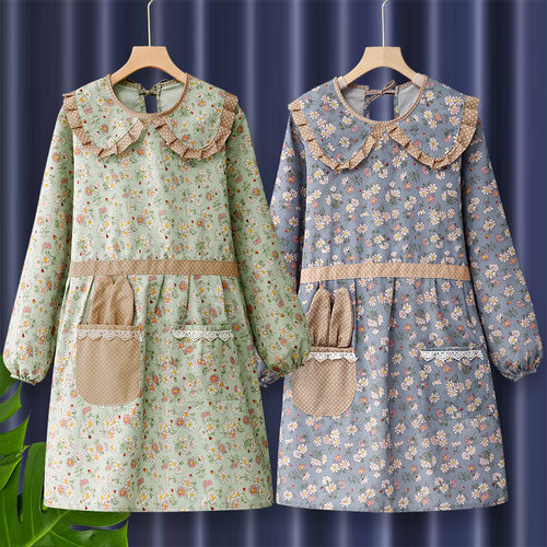 长袖纯棉罩衣工作服围裙