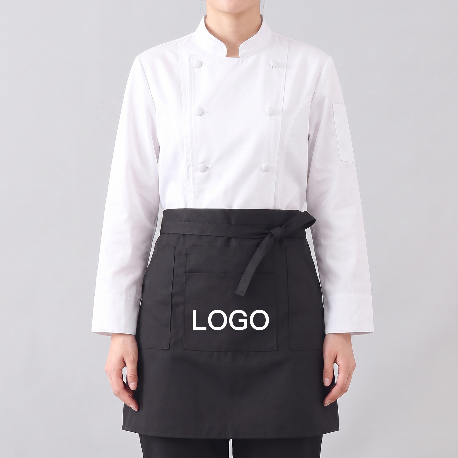 帆布半身围裙定制logo印字