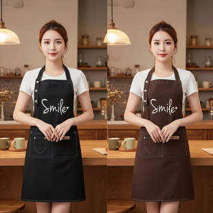 水果店围裙定制厨房家用帆布做饭工作服2026新款漂亮餐饮上班专用