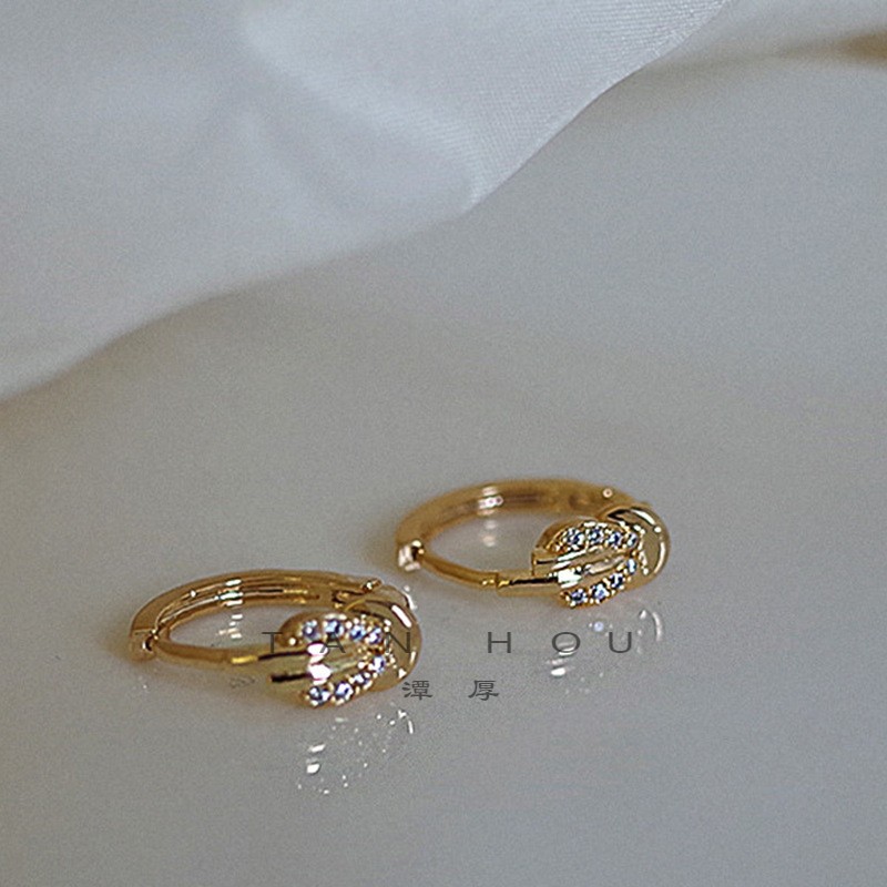 2024年新款s925銀針打結圓圈耳環