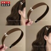 静奢藤咖 缎面高级感气质发箍新款 简约优雅千金风蝴蝶结发旅头箍
