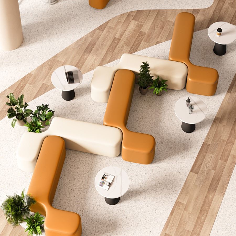 售楼部创意异形沙发简约书吧酒店会所休息区洽谈接待休闲桌椅组合