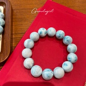 绝美海纹石拉利玛大颗粒～多米尼加蓝色系手链女款 单圈水晶饰品