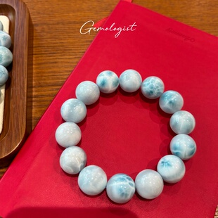 绝美海纹石拉利玛大颗粒～多米尼加蓝色系手链女款单圈水晶饰品
