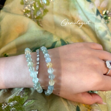 糖果串法天然葡萄石 单圈水晶矿物女生手串夏日清新