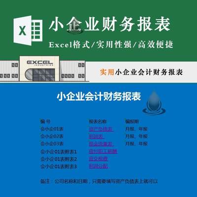 小企业会计财务报表资产负债利润现金流量表应付薪酬应交税费模板