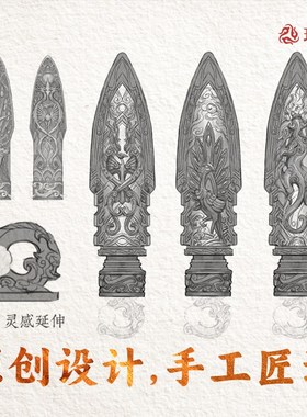 速发琢匠无往不利战国箭簇吊坠男士银复古项链配饰个性挂件手把件